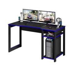 Mesa Gamer 136x75x60 cm Preto/Azul Tecnomobili