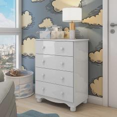 Cômoda Infantil Junior Móveis Peroba Branco Brilho