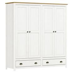 Guarda Roupa 4 Portas 2 Gavetas Branco/Freijó Topázio - FN - Finestra