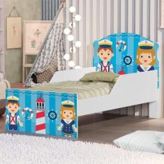Mini Cama Capitão Marinhos Meninos Com Colchão - CasaH