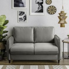 Sofá Orquídea 2 Lugares Em Veludo Cabecasa Bege