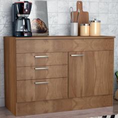 Balcão Multiuso Para Cozinha Com Tampo 2 Gavetas 2 Portas Nova Mobile Montana