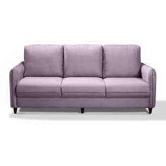 Sofá Orquídea 3 Lugares Em Veludo Cabecasa Rosa