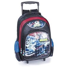 Mochila com carrinho Future Football LS MC4905 com bolso frontal e 2 bolsos laterais