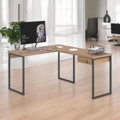 Mesa Home Office Escrivaninha L Industriale Montana com Gaveteiro