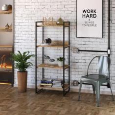 Estante Multiuso 4 Prateleiras 146x60cm Estilo Industrial - Compace De