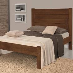 Cama Casal Lara Em Madeira Maciça Imbuia Atraente Móveis