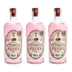 Kit Gin Vitória Régia Rosé Orgânico London Dry 750ml 3uni