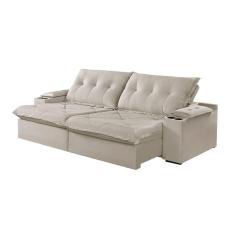 Sofá 5 Lugares Retrátil E Martins M-163 Com Acessórios Velud Creme