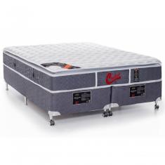 Cama Box + Colchão Castor Queen Super Luxo Light Stress One Face Pocket 158x198x54cm