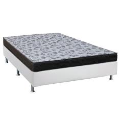 Cama Box Viúva: Colchão Anatômico Ortobom D33/Ep Fort Tech Iso 100 + Base Crc Suede White(128X188)