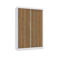 Guarda Roupa Solteiro 2 Portas De Correr E 2 Gavetas N571 Branco-nogueira - Kappesberg