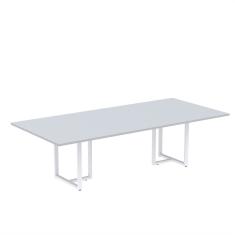 Mesa De Reunião Retangular 200x90cm Mr2000p25tub Cinza/branco
