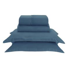 Jogo Lençol 300 fios Casal Queen 4 Peças Hotel Elastico Toda Volta Fro