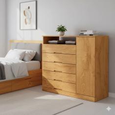 Cômoda Made Marcs Braga 5 Gavetas 1 Porta 1 Nicho - 120cm de Largura