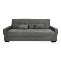Sofá Cama Lavínia 3 Lugares Suede Cinza Matrix