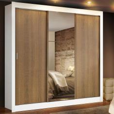 Guarda Roupa Casal Madesa Lyon 3 Portas de Correr com Espelho 2 Gavetas