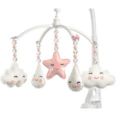 Móbile Berço Bebê Musical E Giratório Chuva De Amor Rosê