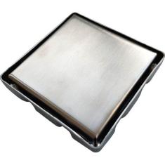 Ralo Oculto Duplo Quadrado 15x15cm Inox
