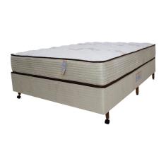 Cama Box Casal Castor Dome One Revestida em Tecido Suede + Colchão com Molejo Tecnopedic e Revestimento em Malha 27x138x188cm – Bege