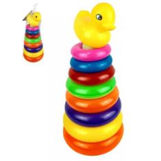 Pirâmide Argolas Empilhar Patinho Infantil Banho 7 Andares - 20 comerc