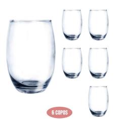 Conjunto 6 Copos Vidro 450ml Bellagio Redondo Transparente - PRATICASA