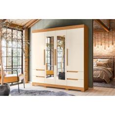 Guarda Roupa Vivacce 4 portas COM ESPELHO Móveis Albatroz - Moveis Alb