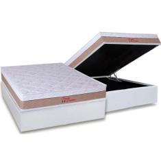 Cama Box Baú Casal: Colchão Ortopédico Orthoflex Foggia Premier + Base CRC Courano White (138x188)