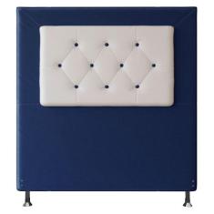 Cabeceira Solteiro 0,90m Havana Suede Azul com material sintético Bran
