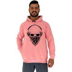 Blusa Moletom Tradicional Com Touca MXD Conceito Caveira De Bandana, P
