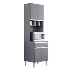 Armário Paneleiro Duplo Andréia Cinza Fosco - AJL - AJL Móveis