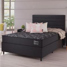 Conjunto Cama Box Casal Benim Molas Ensacadas 138cmx188cmx63cm Preto