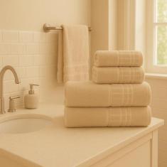 Jogo de toalhas budd 4 peças de banho e rosto felpudo grande - CAMESA 