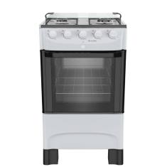 Fogao Mueller 4 Bocas Branco Mesa de Inox com Acendimento Automático Bivolt (MFI4BB)