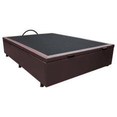 Cama Box Baú Casal Sintético Marrom 138x188 - Colchão dos Sonhos