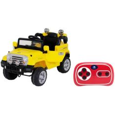 Carrinho Elétrico Jipe Infantil Trilha 12V Amarelo com Controle Remoto