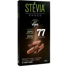 Chocolate 77% Cacau Sem Lactose Vegano Steviachoco 80G 