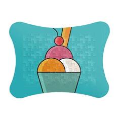 Moldura de quebra-cabeça de sorvete doce crocante chocolate decoração de imagem enfeite de quebra-cabeça