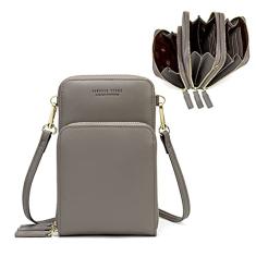 Pequena bolsa tiracolo para celular para mulheres, mini bolsa carteiro de ombro com compartimentos para cartão de crédito