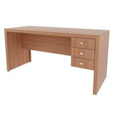 Mesa Escrivaninha Juvenil ME4113 c/ 3 Gavetas Amêndoa - Tecno Mobili