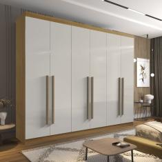 Guarda Roupa Casal 6 Portas 6 Gavetas Paris Plus D Doro Cinamomo/Off White