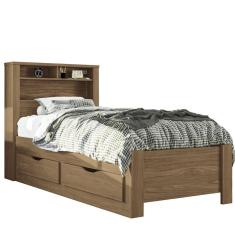 Cama De Solteiro Invicta Com 2 Gavetas Jatoba
