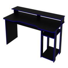Mesa Gamer Ideal para 2 Monitores Preto/Azul Me4153 - Tecno Mobili