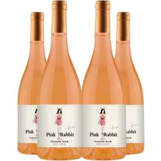 Vinho Rose Pink Rabbit 750ml Kit 4 Garrafas