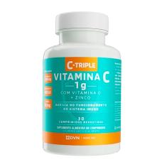 Vitamina C 1g + D 400 ui + Zinco 10mg 30 Comprimidos - C-Triple - Imunidade e Antioxidante