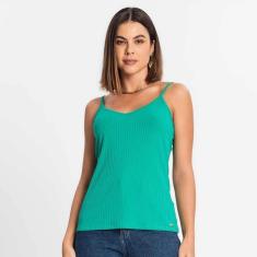 Blusa Feminina de Alça Rovitex Ribana Canelada-Feminino