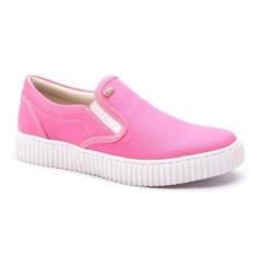 Tênis Slip On Casual Feminino Lona Elástico Calce Fácil-Feminino