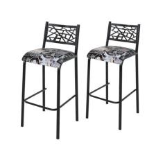Conjunto 2 Banquetas com Assento Fixo para Cozinha - Ciplafe