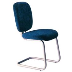 Cadeira Executiva Sem Braços E Base Fixa Em S  Linha Lombar Azul - Des