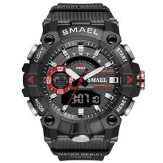 Relógio de Pulso Masculino novo Smael Cronômetro 8040 Militar à prova d´água (Vermelho)